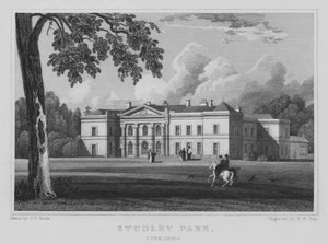 Studley Park, Yorkshire (incisione) da John Preston Neale