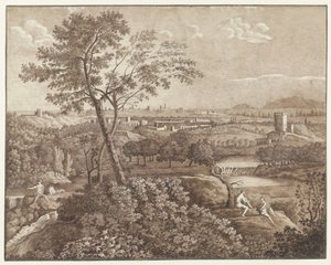 Paesaggio italiano nei dintorni di Roma da J. Pallard