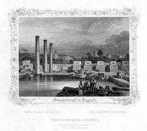Tempio di Serapide a Pozzuoli, Italia, XIX secolo da J. Poppel