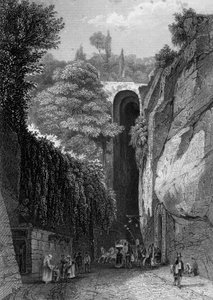 La grotta di Posillipo vicino a Napoli, Italia, XIX secolo da J. Poppel