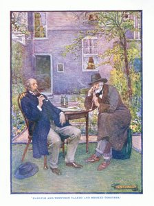 Carlyle e Tennyson parlavano e fumavano insieme, da English Literature pub. da T C & EC Jack, c.1920