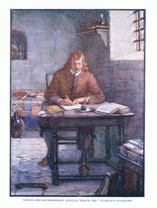 Durante la sua prigionia Bunyan scrisse Il progresso del pellegrino, da Letteratura inglese pub. da T C & EC Jack, c.1920