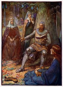 Robert the Bruce, re di Scozia, che legge storie ai suoi seguaci, XIV secolo da J. R. Skelton