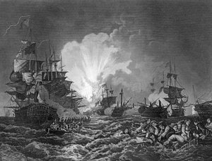 La battaglia del Nilo, Egitto, 1 agosto 1798 c1857 da J. Rogers