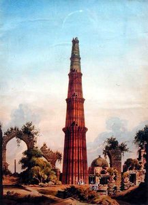 Qutb Minar, Delhi, c.1815 da J. Smith