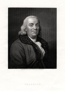 Benjamin Franklin, figura politica e statista degli Stati Uniti, 19° secolo da J. Thomson