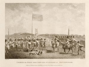 Carlo I erige il suo stendardo a Nottingham da J. Throsby