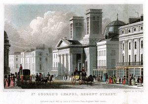 Cappella di San Giorgio, Regent Street, Westminster, Londra da J. Tingle