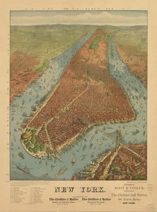 Mappa prospettica non in scala. New York da J. W. Root and Tinker Williams