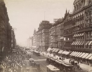 Veduta di State Street verso nord da Madison Street, Chicago, 1890 da J. W. Taylor