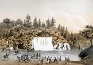 La cascata del Bois de Boulogne, c.1860 da J. Walter