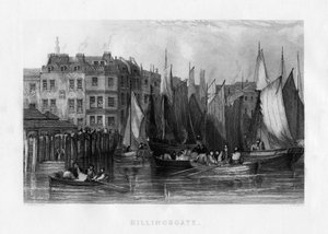 Billingsgate, Londra, XIX secolo da J. Woods