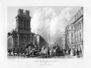 King William Street e St Mary Woolnoth, Londra da J. Woods