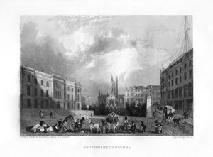Cattedrale di Southwark, Londra, XIX secolo da J. Woods