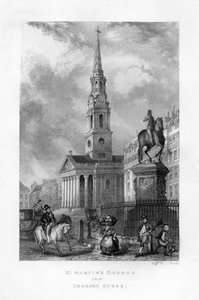 Chiesa di San Martino da Charing Cross, Londra, XIX secolo da J. Woods