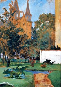 Il giardino della chiesa dei Carmelitani, Cracovia da Jacek Malczewski