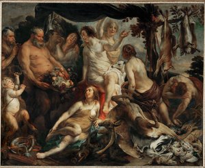Le repos de Diane chasseresse - Diana si riposa dopo la caccia ... da Jacob (studio of) Jordaens
