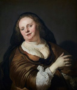 Tronie di una donna con il velo nero da Jacob Adriaensz Backer