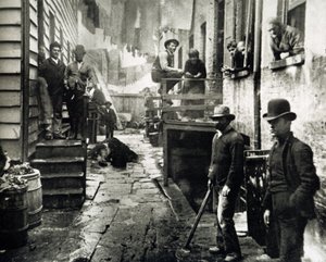 Veduta di Little Italy, Mulberry Street, New York, USA, c.1890 da Jacob August Riis
