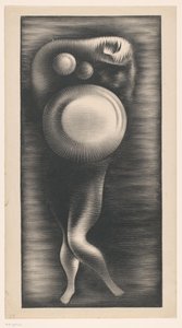 Corpo di donna deformato con tre cerchi