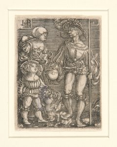 Soldato di fanteria con donna e bambino da Jacob Binck