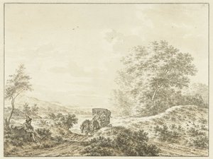 Paesaggio collinare con carrozza da Jacob  Cats