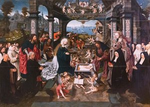 Adorazione del Bambino da Jacob Cornelisz van Oostsanen