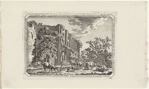 Bestiame presso le rovine di Brederode da Jacob Elias van Varelen