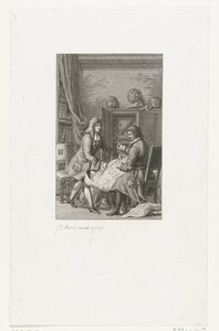 Lo zar Pietro il Grande e il sindaco Nicolaes Witsen studiano una mappa da Jacob Ernst Marcus
