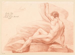Nudo maschile seduto, visto di lato (1° premio 1798) da Jacob Ernst Marcus