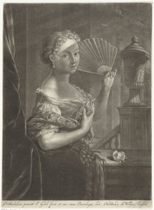 Giovane donna con ventaglio da Jacob Gole