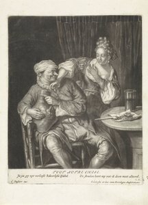 Donna e uomo con una brocca di vino da Jacob Gole