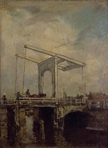 Un ponte levatoio in una città olandese, 1875 da Jacob Henricus or Hendricus Maris