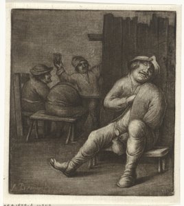 Uomo addormentato in una locanda