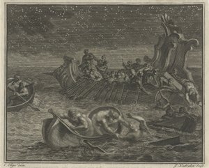 Galeone salva naufraghi da Jacob Houbraken