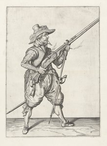 Moschettiere che posiziona il suo furket, c.1600