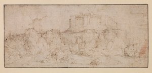 Paesaggio con castello su una roccia da Jacob I (attr.to) Savery