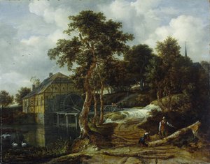 Paesaggio con mulino ad acqua