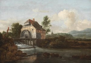 Paesaggio con mulino ad acqua