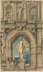 Design per una decorazione murale [recto] da Jacob Jordaens