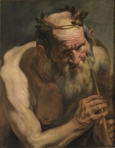 Vecchio satiro che tiene un flauto, c.1620