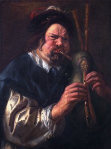 Autoritratto mentre suona la cornamusa da Jacob Jordaens