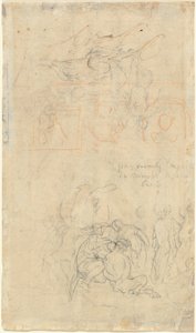 Foglio di Studi con Pan Ubriaco e Ninfe [verso] da Jacob Jordaens