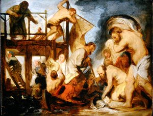 Schizzo per San Pietro che trova il denaro del tributo nella bocca del pesce