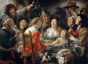 Il re beve, o pasto familiare nella festa dell