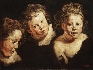Tre studi sulla testa di un bambino da Jacob Jordaens
