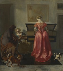 Due donne e un uomo che fanno musica, ca 1675