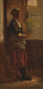 Ragazza presso una porta