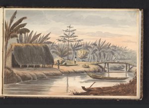 Plantage Visserszorg con campo di banane da Jacob Marius Adriaan Martini van Geffen
