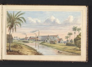 Piantagione di zucchero Visserszorg sul fiume Commewijne, Album con disegni del Suriname, p.6 (50)